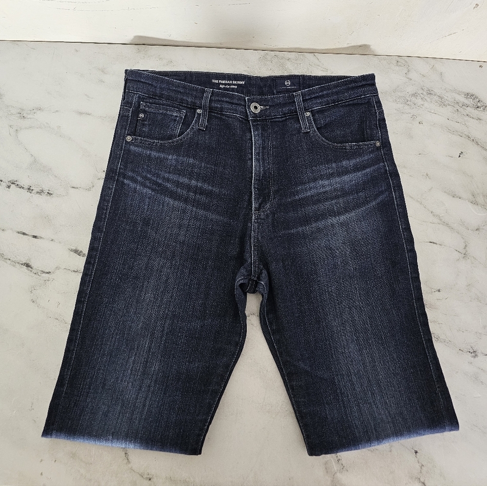 Ag Adriano Goldschmied The Farrah Skinny High Rise Dark Blue Jeans 30 Preowned - Picture 5 of 9